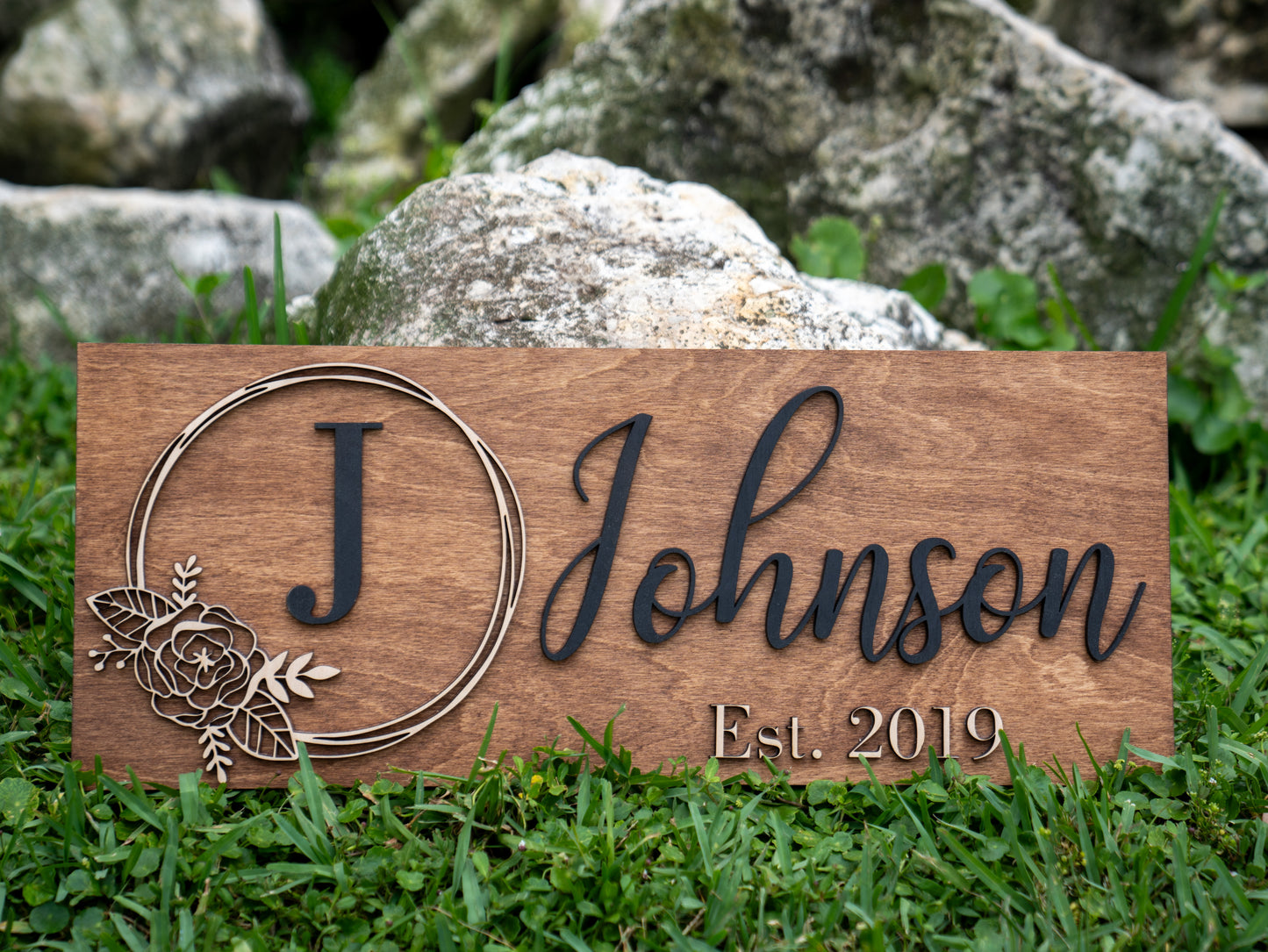 Personalized Wedding Gift Last Name Established Sign Family Name Sign Custom Wood Sign Wooden Anniversary Gift Couple Gift Personalized Sign