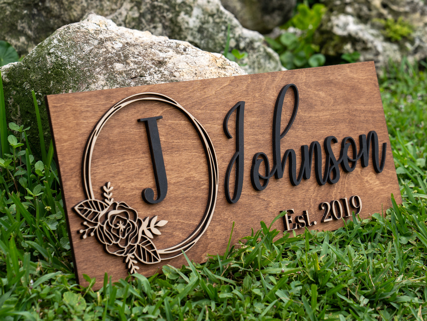 Personalized Wedding Gift Last Name Established Sign Family Name Sign Custom Wood Sign Wooden Anniversary Gift Couple Gift Personalized Sign
