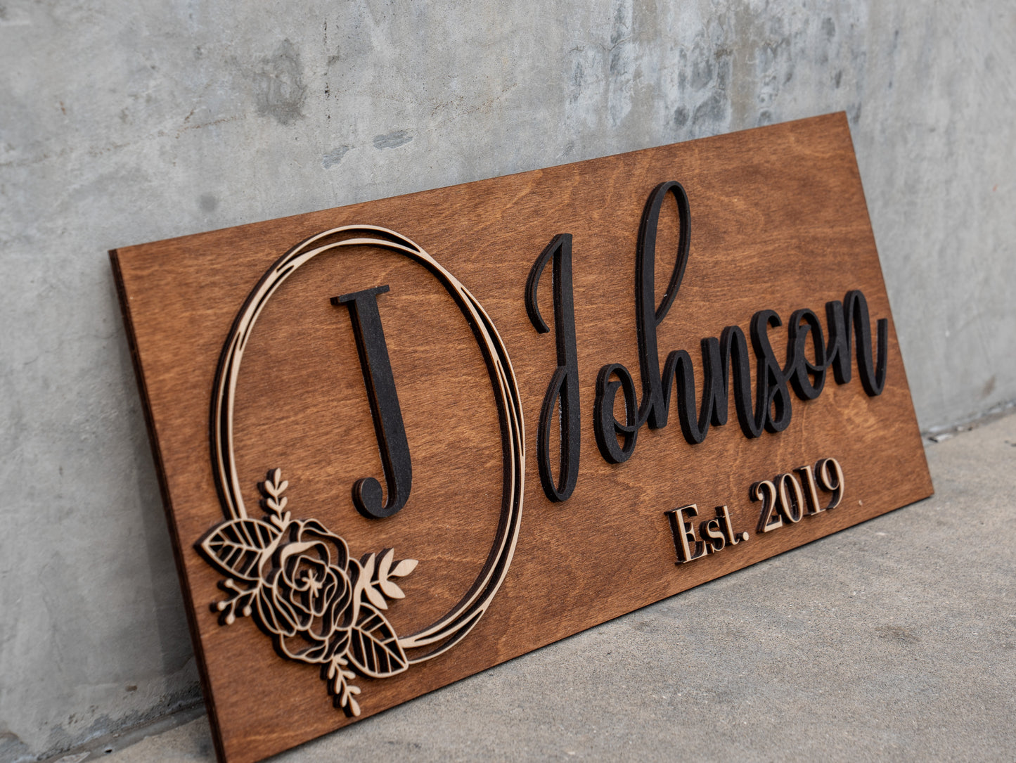 Personalized Wedding Gift Last Name Established Sign Family Name Sign Custom Wood Sign Wooden Anniversary Gift Couple Gift Personalized Sign