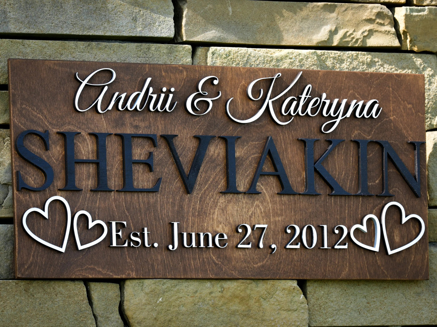 Personalized Wedding Gift Last Name Established Sign Family Name Sign Wooden Sign Custom Wood Sign Anniversary Couple Gift Personalized Sign WoodHarmonyUs