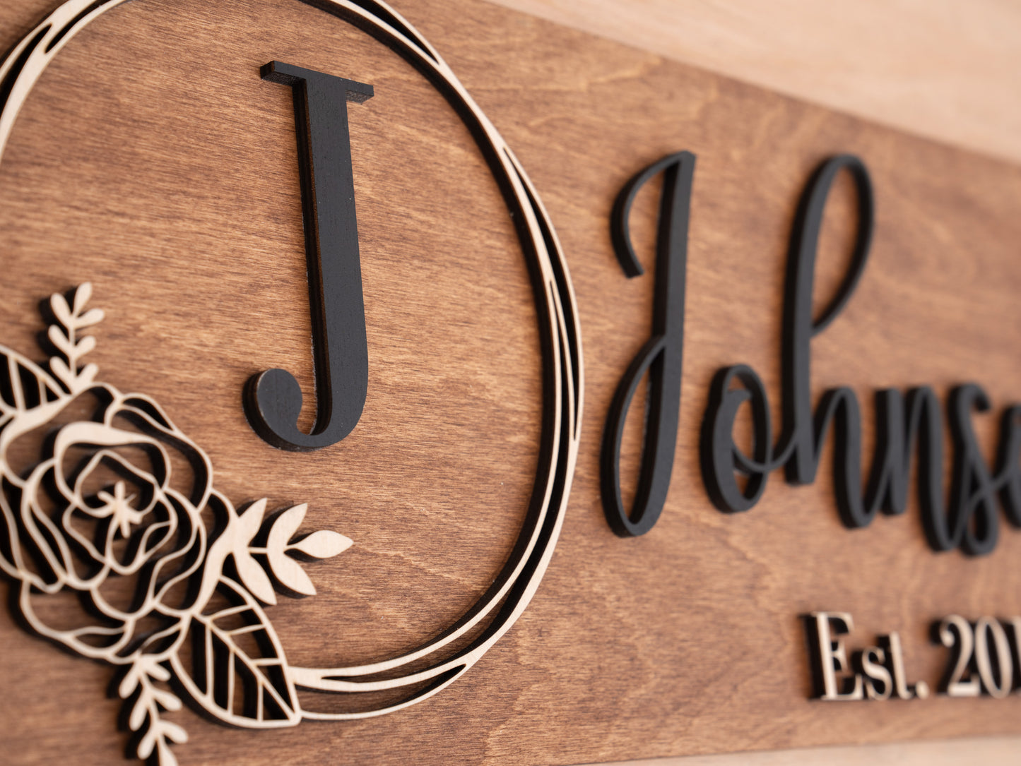 Personalized Wedding Gift Last Name Established Sign Family Name Sign Custom Wood Sign Wooden Anniversary Gift Couple Gift Personalized Sign