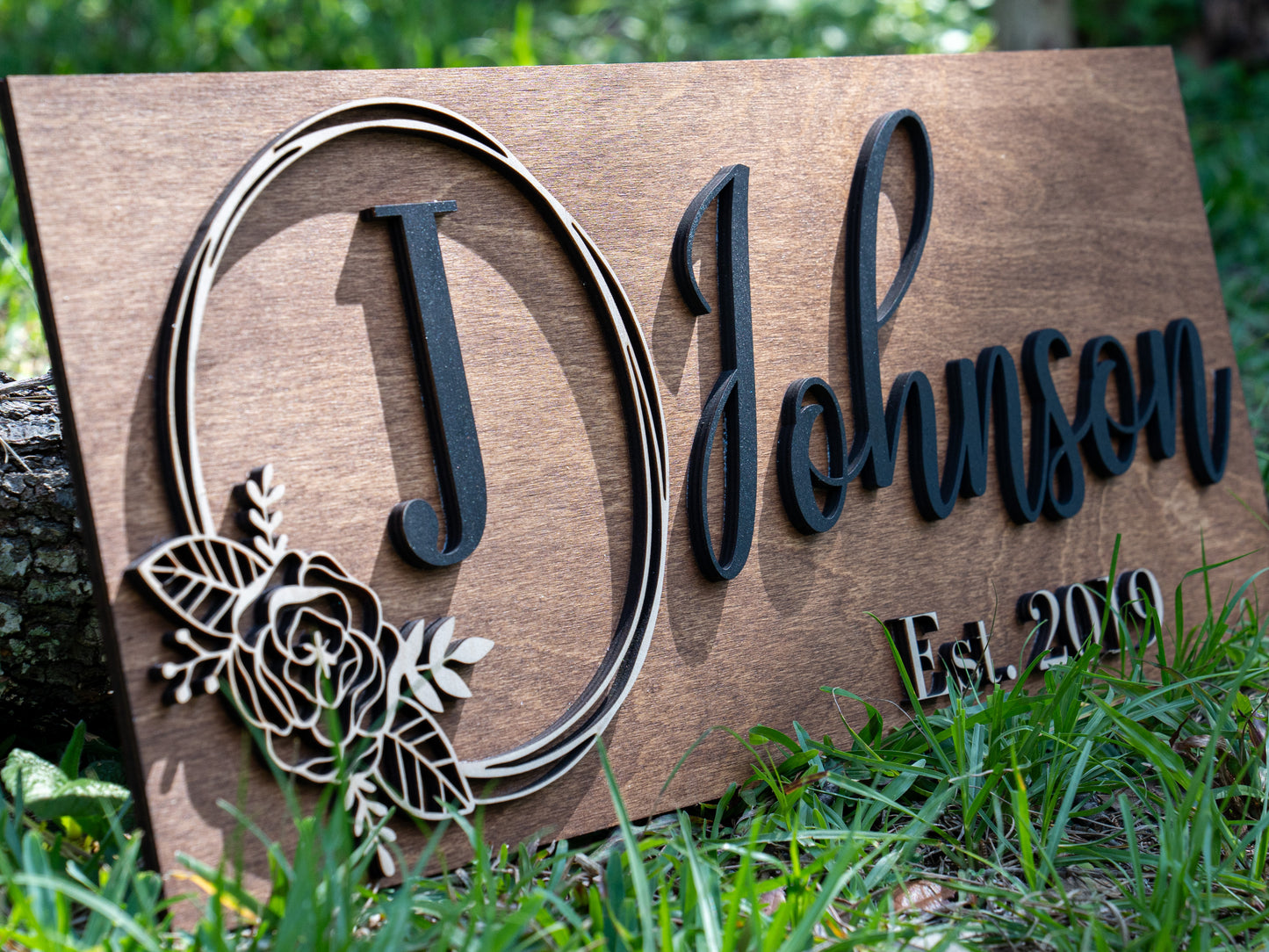 Personalized Wedding Gift Last Name Established Sign Family Name Sign Custom Wood Sign Wooden Anniversary Gift Couple Gift Personalized Sign