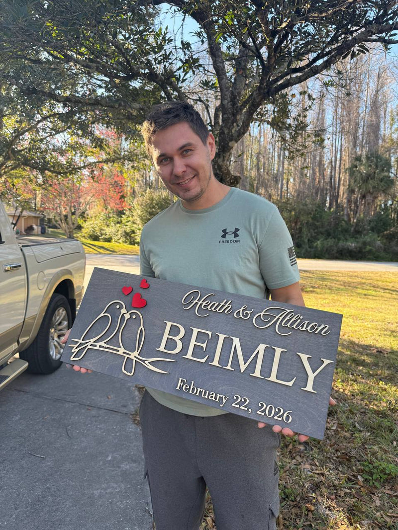 Andrey with his Monport laser at WoodHarmonyUS workshop in Tampa. Process of creating custom wooden signs from Baltic Birch.