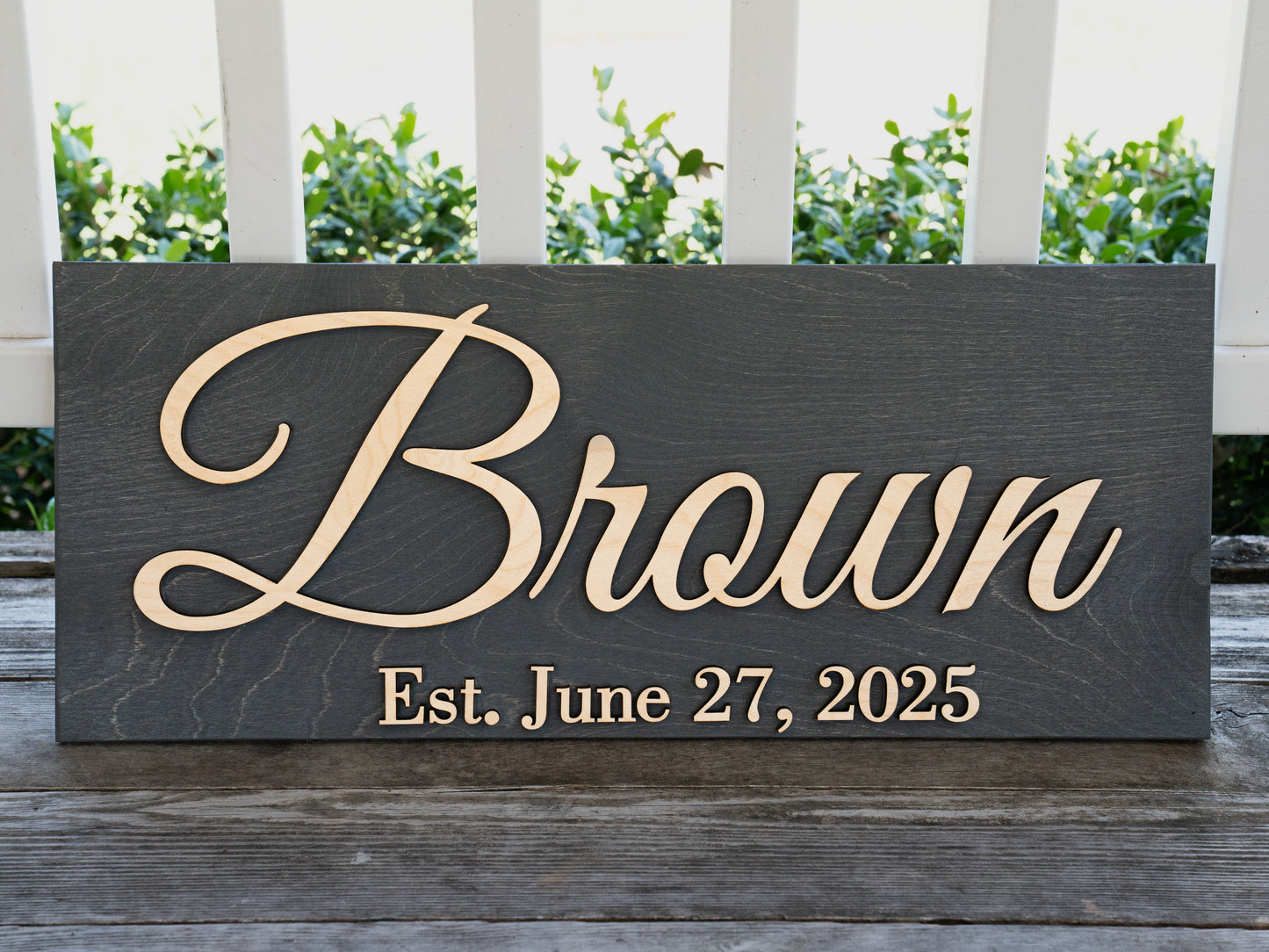 Personalized Wedding Gift Last Name Established Sign Family Name Sign Custom Wood Sign Wooden Anniversary Gift Couple Gift Personalized Sign