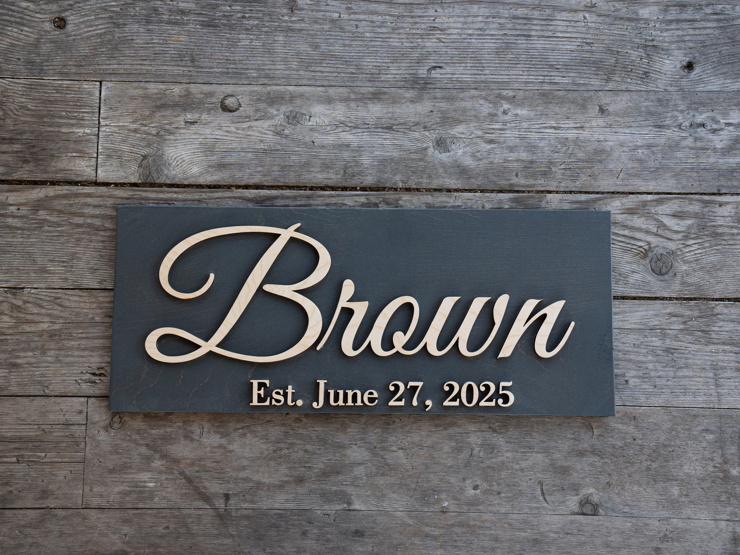Personalized Wedding Gift Last Name Established Sign Family Name Sign Custom Wood Sign Wooden Anniversary Gift Couple Gift Personalized Sign