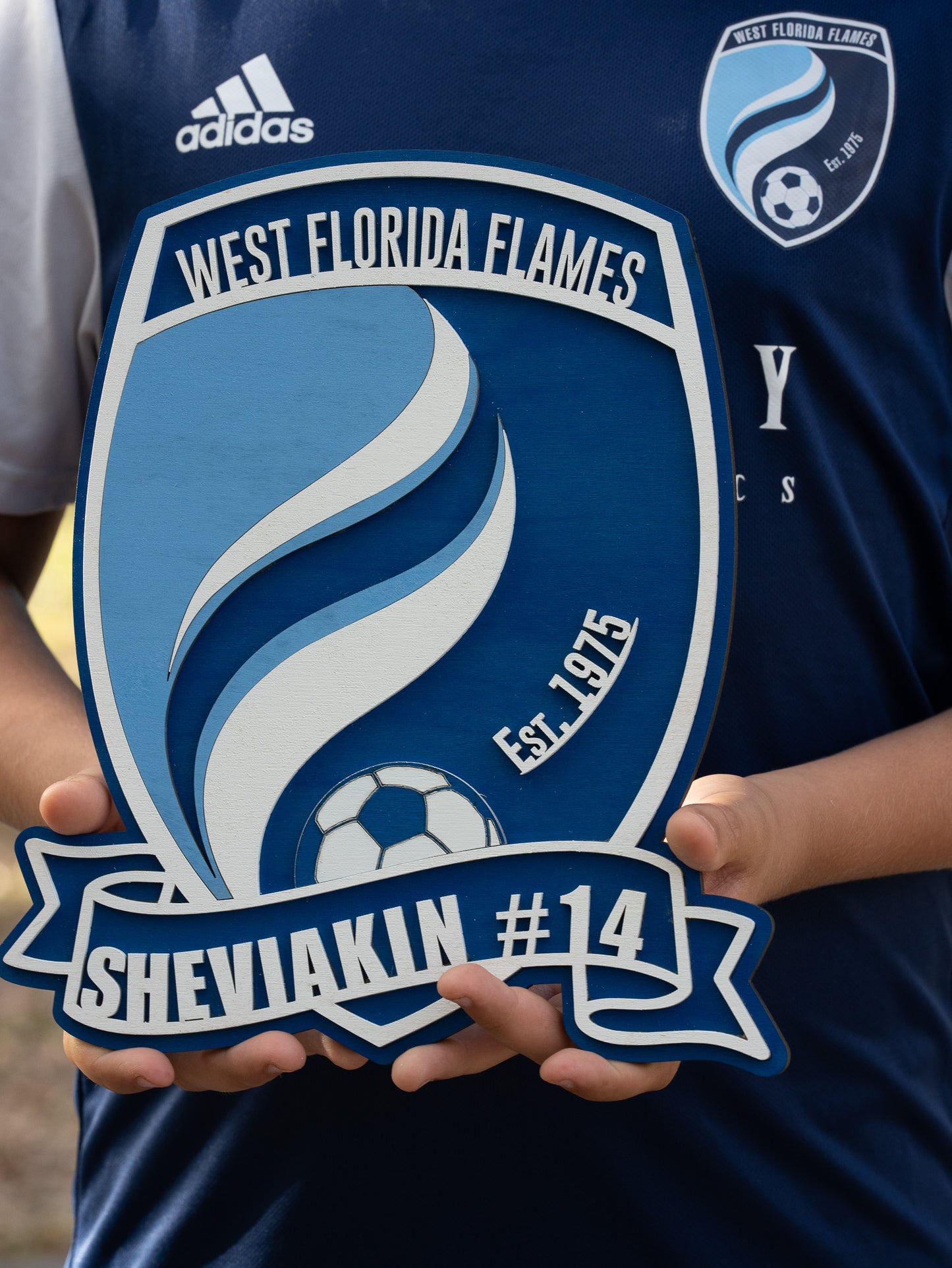 West Florida Flames 3D Wood Art — Player Edition (Custom Name & Number)