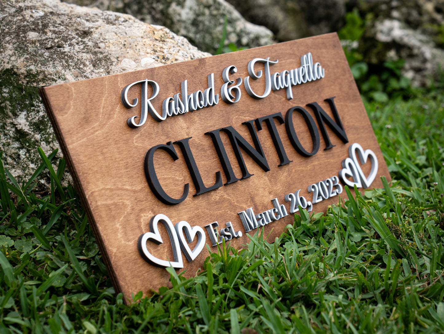 Personalized Wedding Gift Last Name Established Sign Family Name Sign Wooden Sign Custom Wood Sign Anniversary Couple Gift Personalized Sign