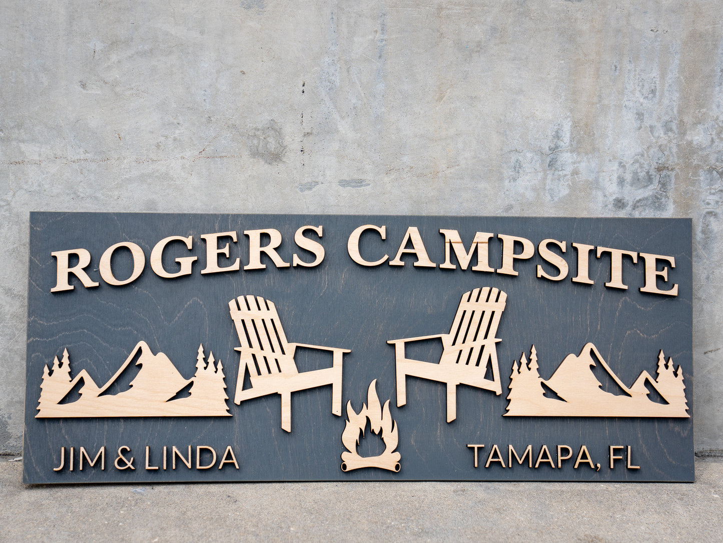 Personalized Wood Campfire Sign | Custom Camping Gifts | Cabin Decor | Camper Decor | Family Name Campsite Sign | Last Name Fire Pit Sign