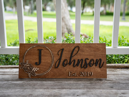 Personalized Wedding Gift Last Name Established Sign Family Name Sign Custom Wood Sign Wooden Anniversary Gift Couple Gift Personalized Sign