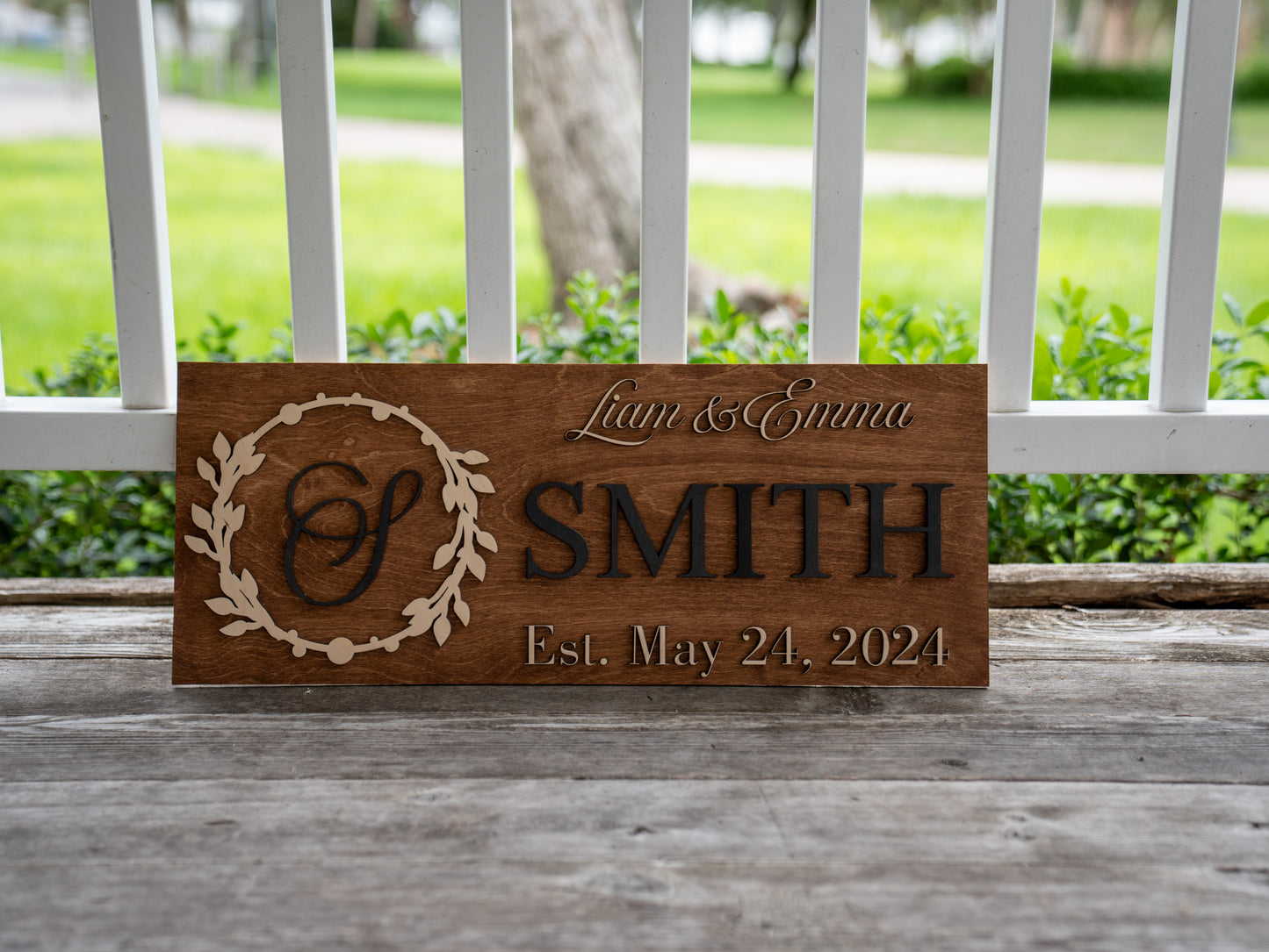 Last Name Sign | Custom Wood Sign | Established Sign | Personalized Wedding Gift | Wedding Sign | 3D Sign Family Name Sign Anniversary Gift
