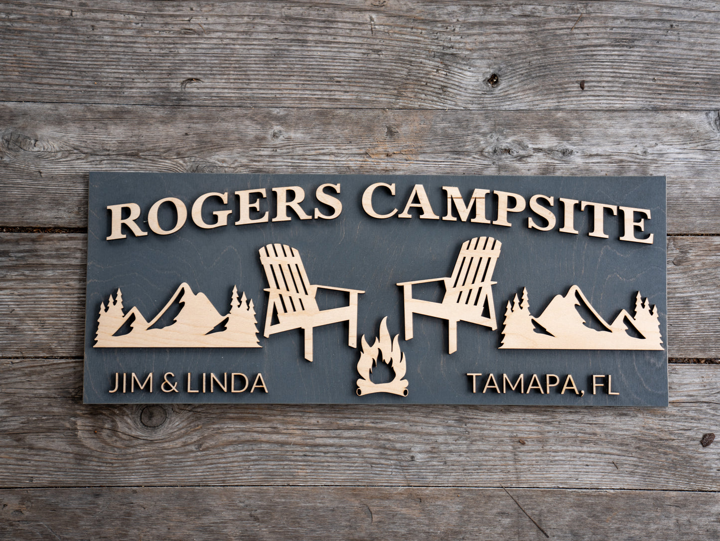 Personalized Wood Campfire Sign | Custom Camping Gifts | Cabin Decor | Camper Decor | Family Name Campsite Sign | Last Name Fire Pit Sign