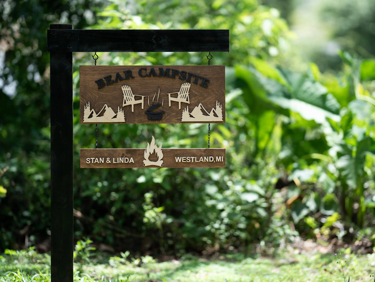 Hanging Campsite Sign (Brown)