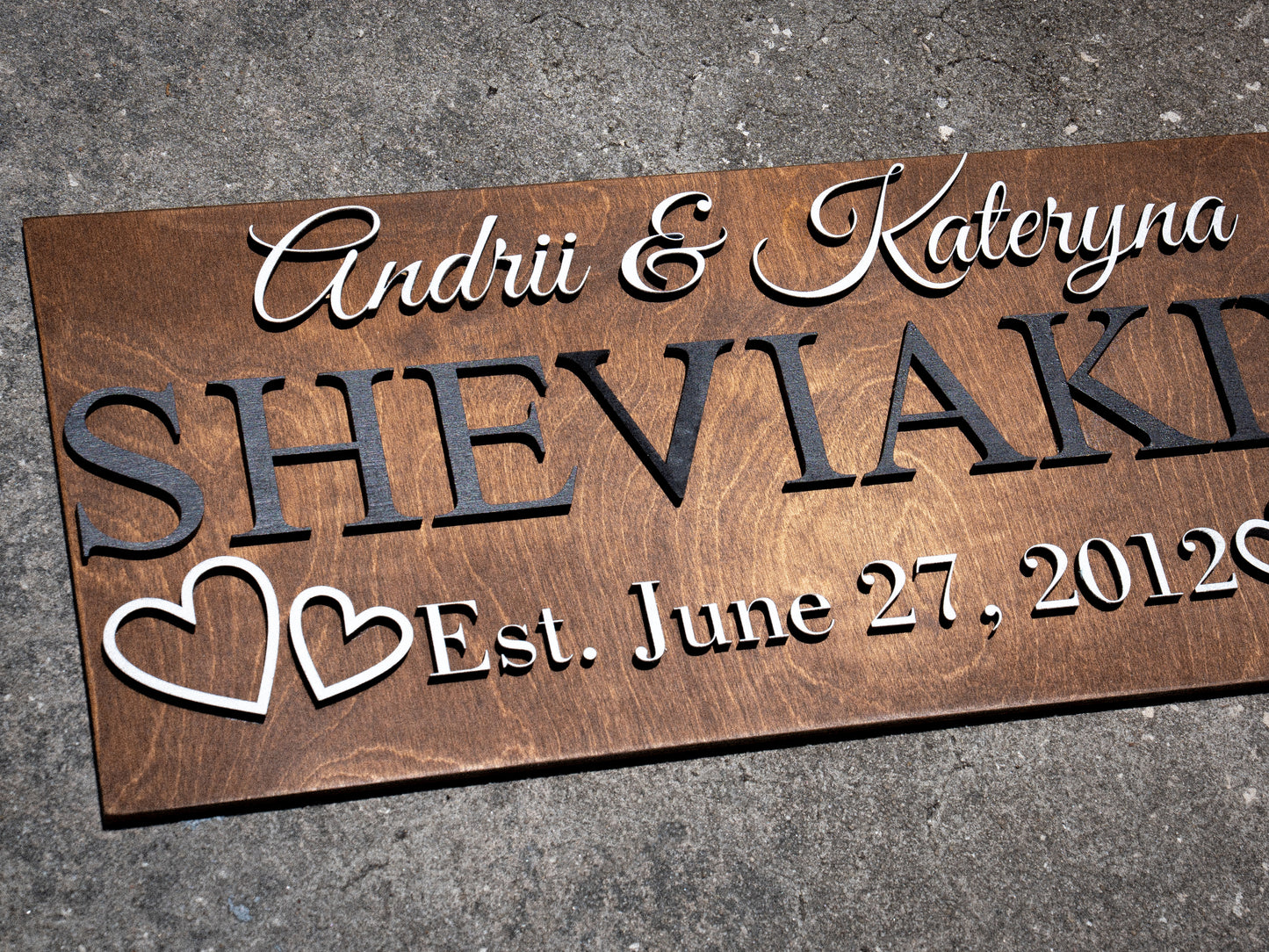 Personalized Wedding Gift Last Name Established Sign Family Name Sign Wooden Sign Custom Wood Sign Anniversary Couple Gift Personalized Sign