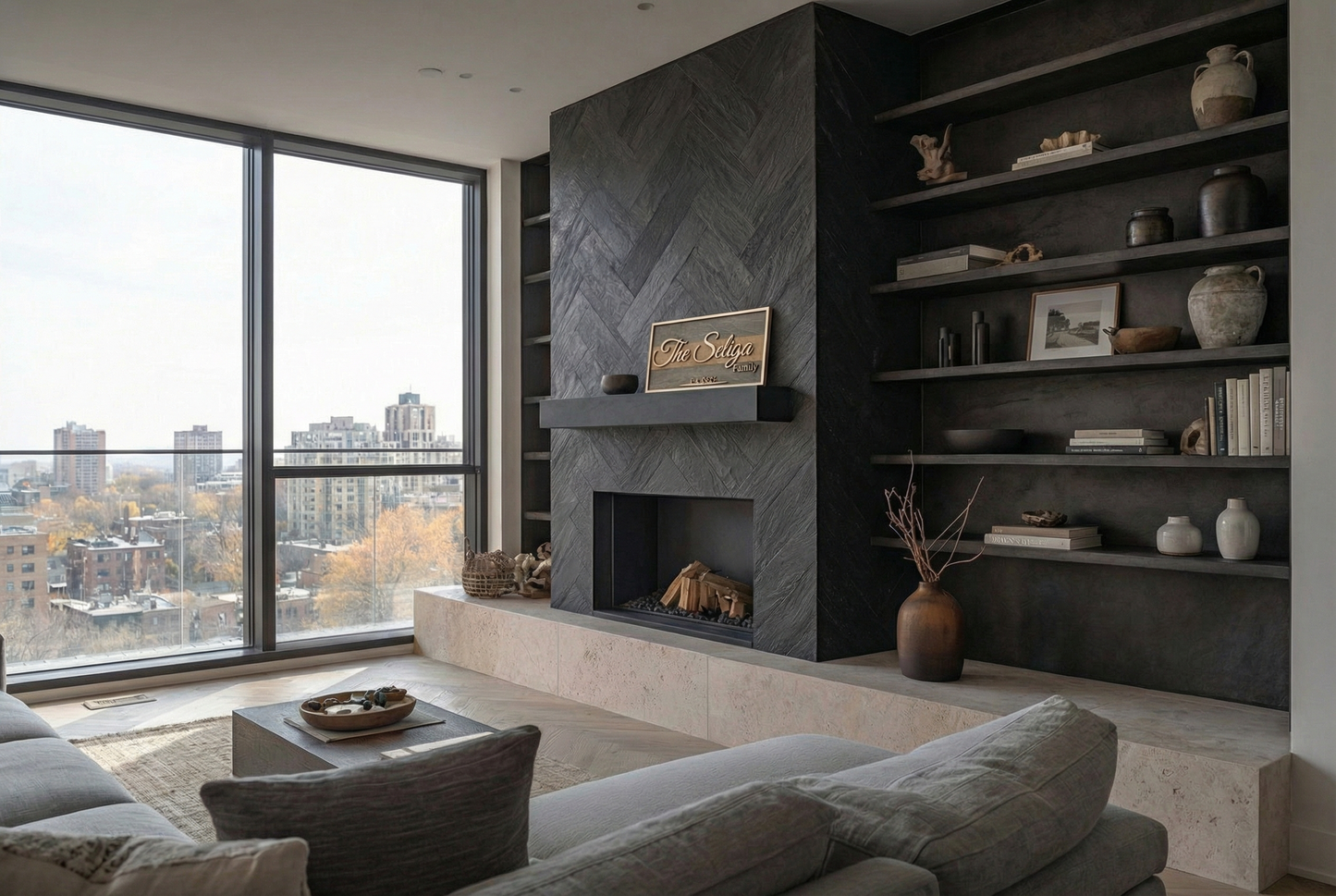 Personalized 3D Wood & Burlap Family Sign