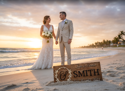 Last Name Sign | Custom Wood Sign | Established Sign | Personalized Wedding Gift | Wedding Sign | 3D Sign Family Name Sign Anniversary Gift