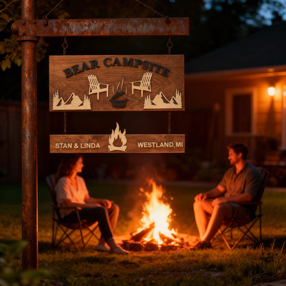 Hanging Campsite Sign