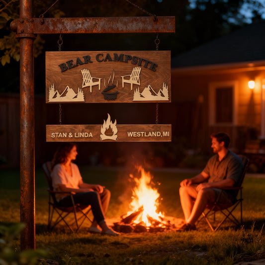 Hanging Campsite Sign