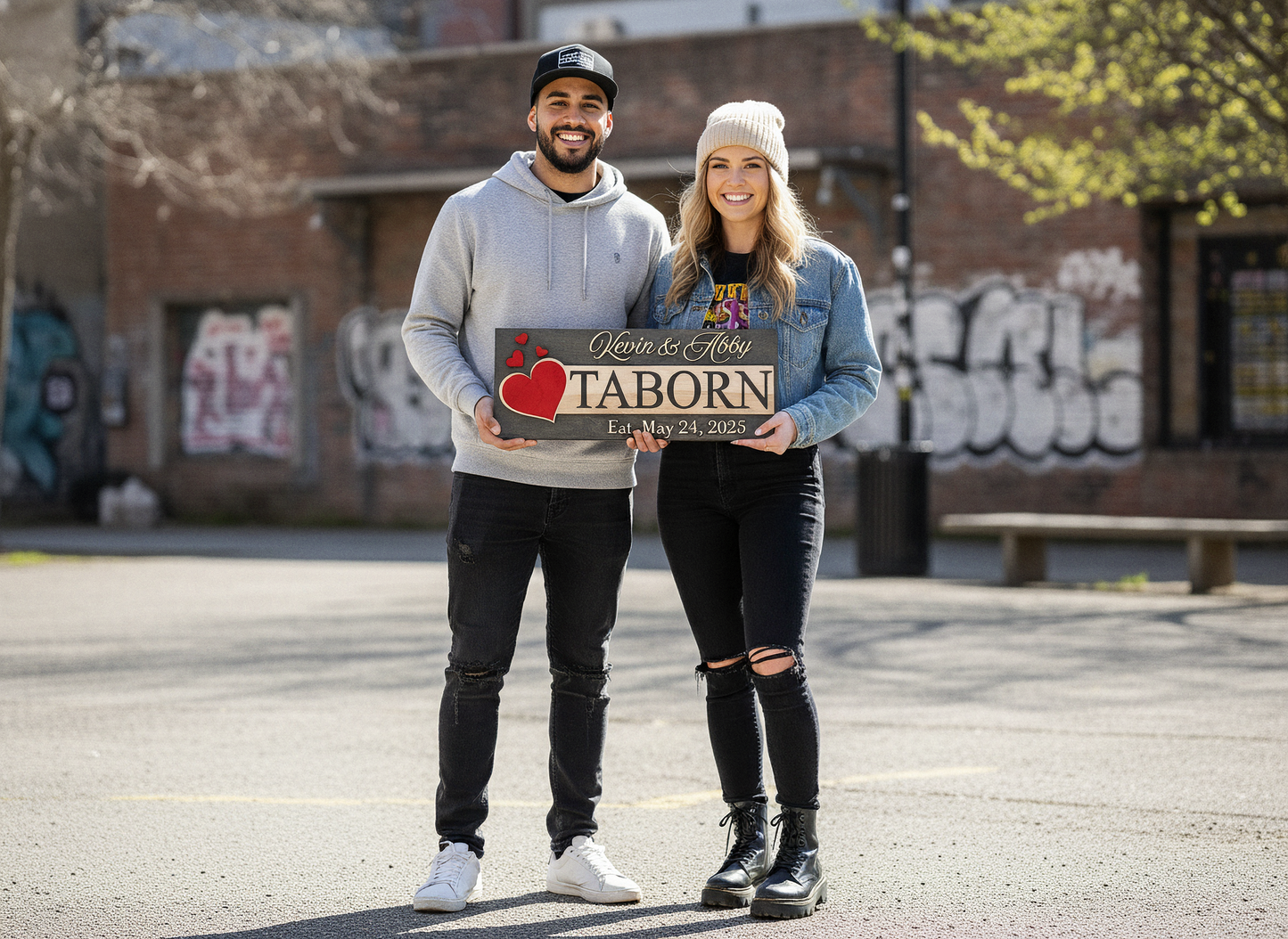 Red Heart Couple Sign