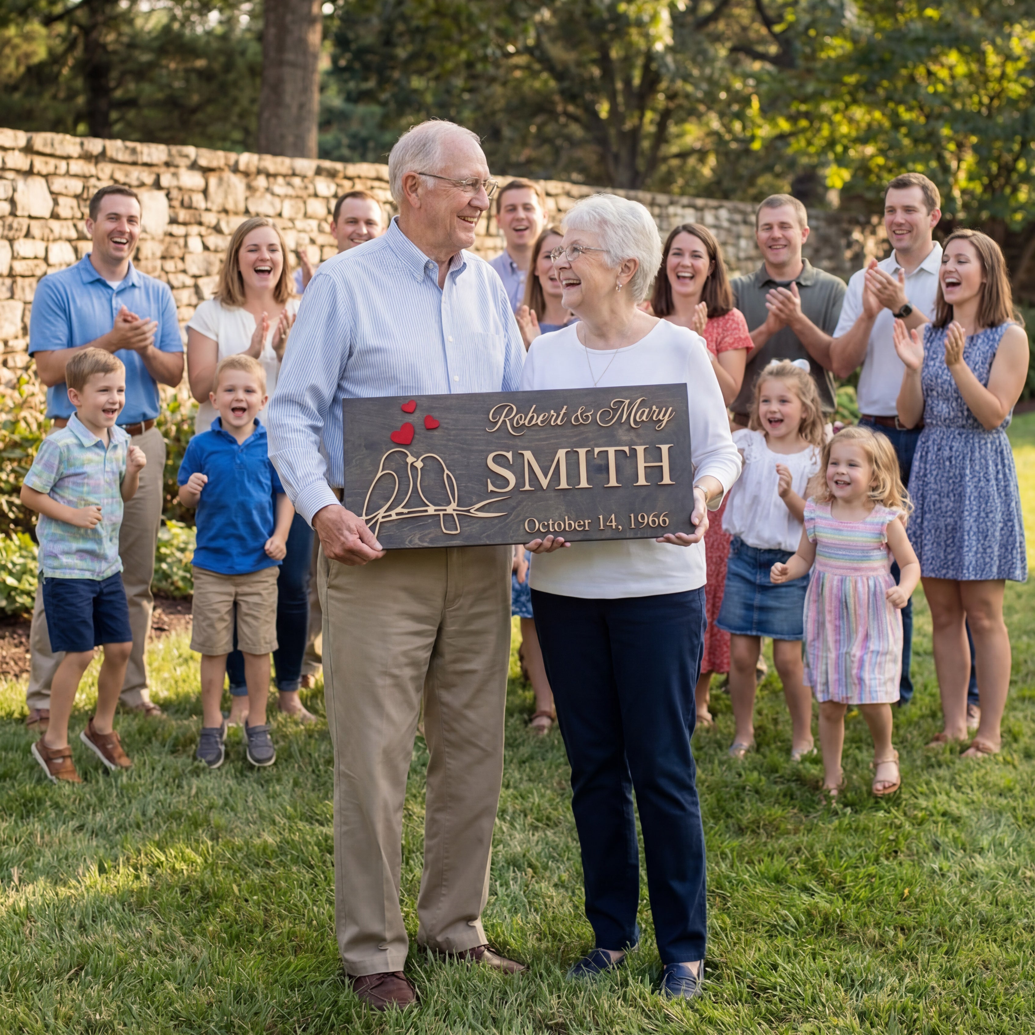 Personalized Lovebirds 3D Wood Sign | Custom Family Name & Wedding Date Plaque | Rustic Couple’s Gift