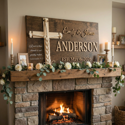 Unity Ceremony Ideas, Cord of Three Strands Wedding Sign, Handfasting Cord, Christian Marriage Keepsake, White Letters