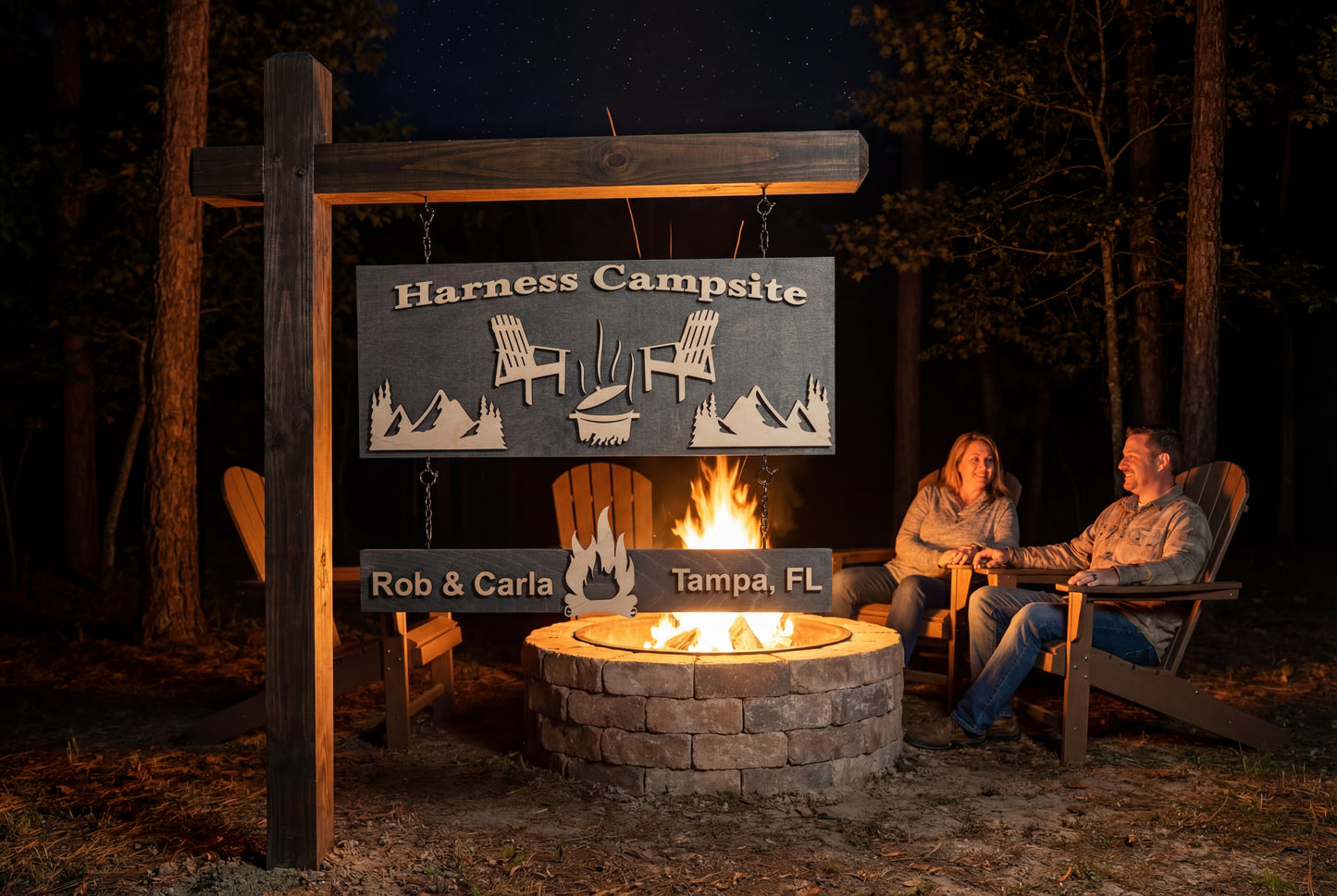 Hanging Campsite Sign